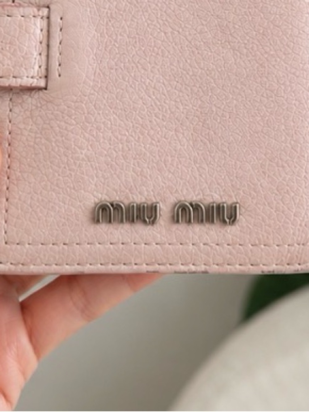 Miu Miu Compact Wallet with Crystal Button with silver hardware - Picture 4 of 8